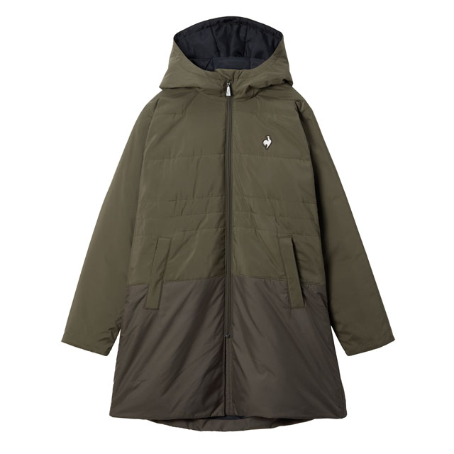 中わたロングコート ベージュ ローファースニ中綿コート 大人きれいめーカー