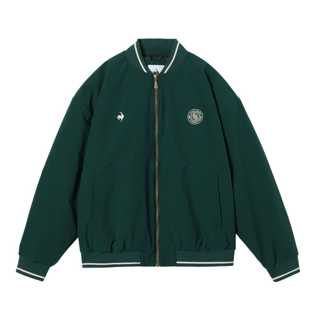 中わたブルゾン グリーン 中綿コート 大人きれいめ