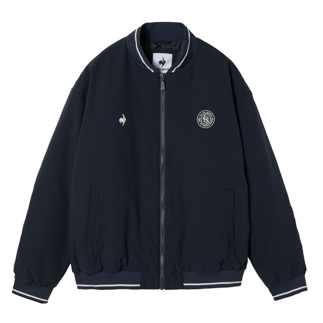 中わたブルゾン ネイビー 中綿コート 大人きれいめ