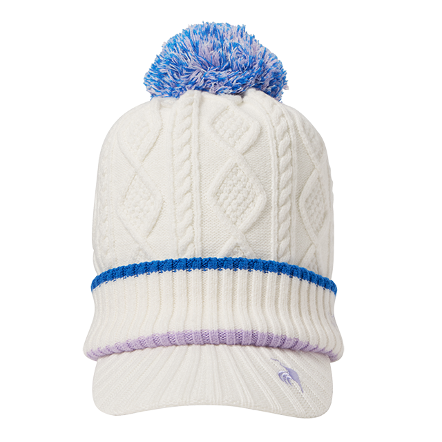 ゴルフ好きの方へ贈るクリスマスギフト ケーブル編み 庇付きニットキャップ