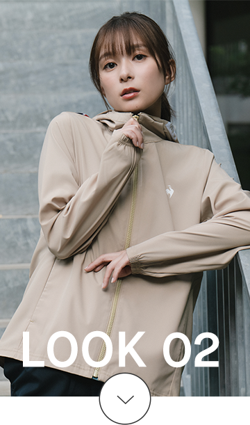 芳根京子着用の02 LCS エッセンシャルクロスアイテム きれいめ春アウター｜スポーツウェア