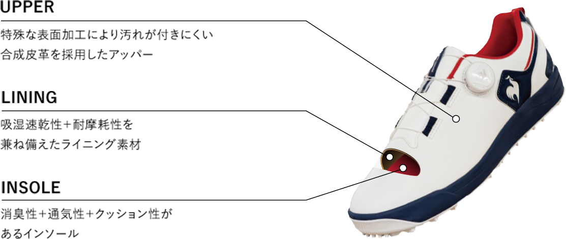 グリップ力 スパイク付きゴルフシューズ メンズ