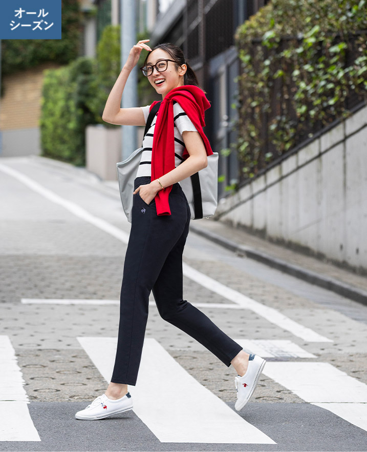 日本人の体型に合わせた、きれいなシルエットで動きやすい、レディースパンツ/エアスタイリッシュパンツ