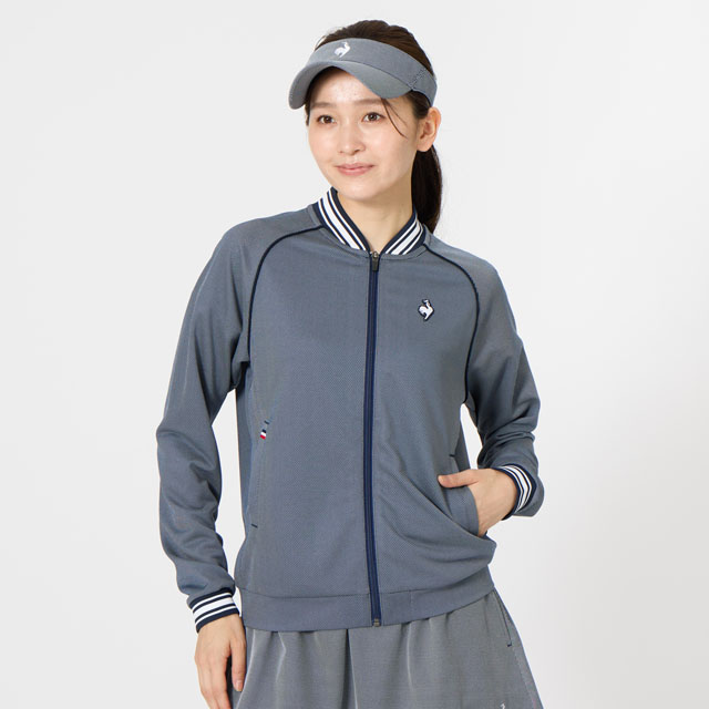 テニスウェア レディース おしゃれなデニムライクボンバージャケット