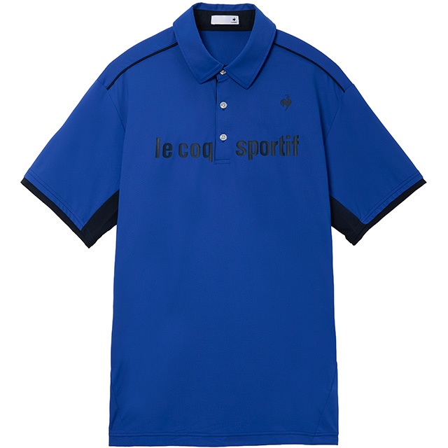 メンズ接触冷感ストレッチポロシャツ。スポーツから移動時まで清潔感を保つ吸汗速乾機能付き。