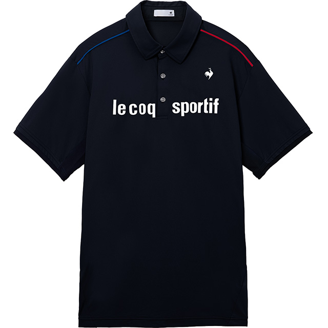 メンズ接触冷感ストレッチポロシャツ。スポーツから移動時まで清潔感を保つ吸汗速乾機能付き。