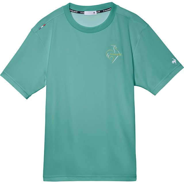 メンズ接触冷感ポリエチレン半袖Tシャツ。ルコックスポルティフ史上最高クラスの冷感機能を備えた、トレーニングにおすすめのストレッチTシャツ。