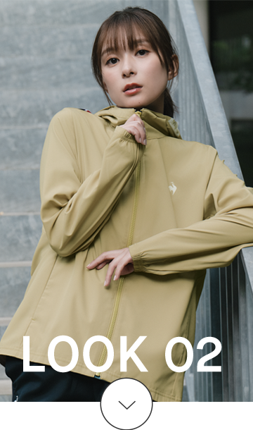 芳根京子着用の02 LCS エッセンシャルクロスアイテム きれいめ春アウター｜スポーツウェア