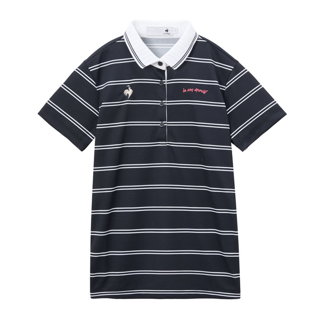 ゴルフウェア レディース ボーダー半袖シャツ
