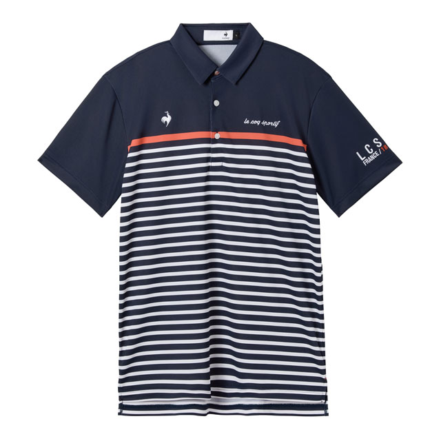 ゴルフウェアメンズ メンズコーディネート パネルボーダー柄半袖シャツ