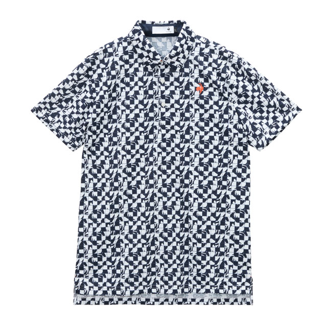 ゴルフウェアメンズ ルースタータイル柄半袖シャツ