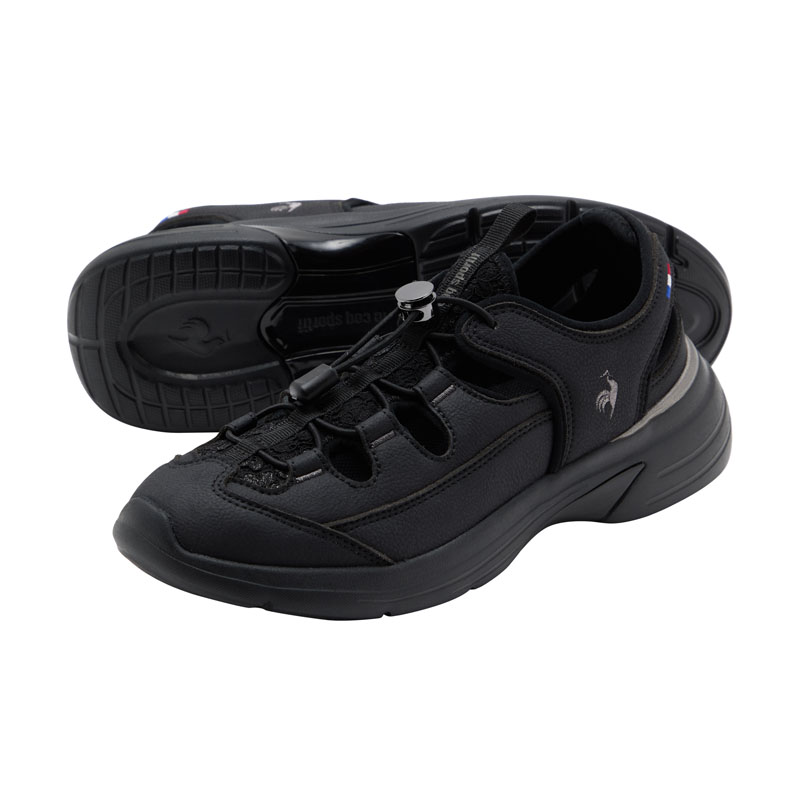 ブラック/ブラック ふわっと軽いサマースニーカー、ルコックスポルティフ スニーカーサンダル