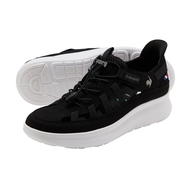 ブラック/グレー さっと履けるサマースニーカー、ルコックスポルティフ スニーカーサンダル