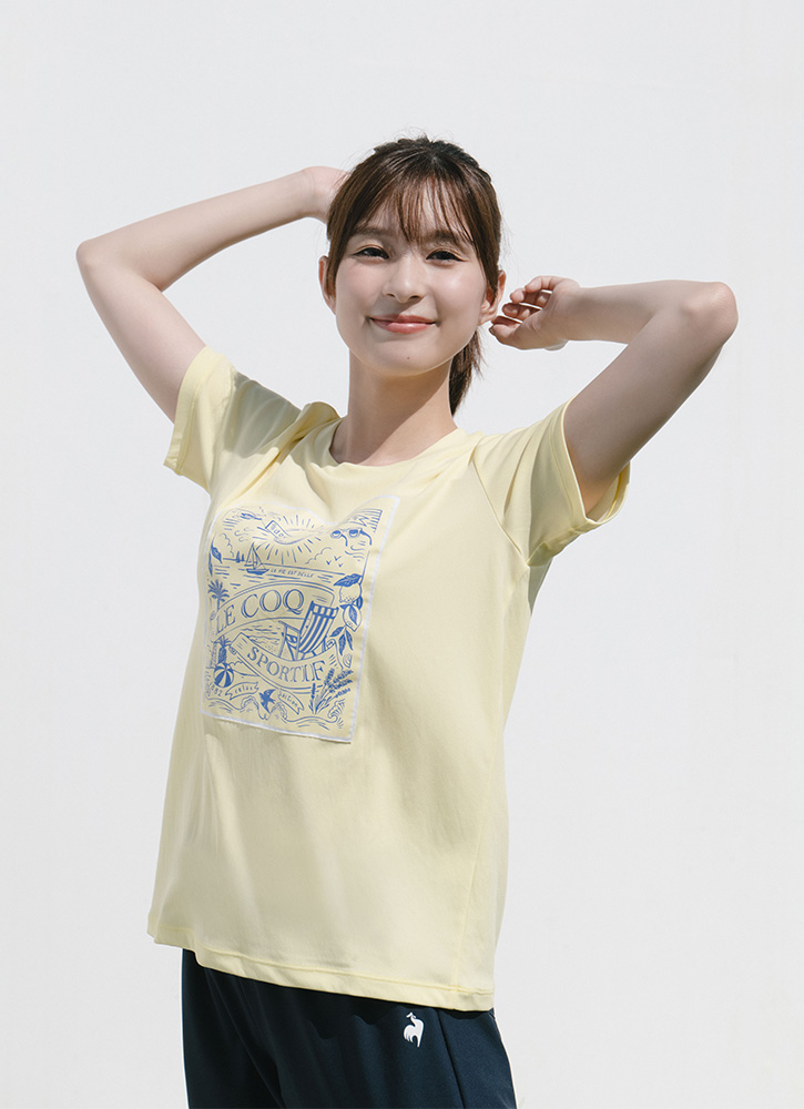 芳根京子さん着用のレディース春夏スポーツウェア。上品なフレンチモードの大人春コーデ