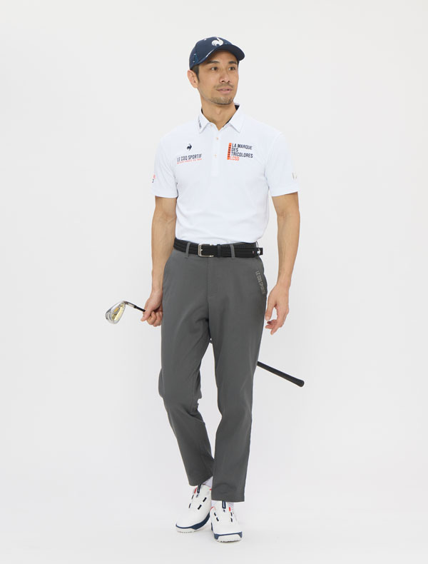 ミニダイヤ柄ストレッチテーパードパンツ ゴルフズボン