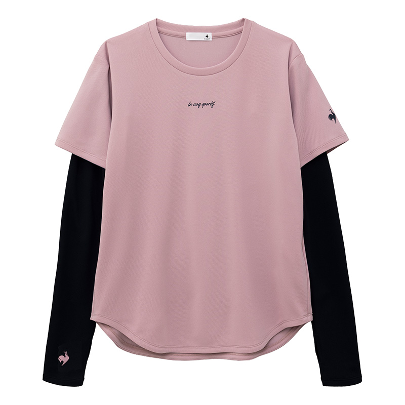 ピンク アームカバー付き半袖Tシャツ