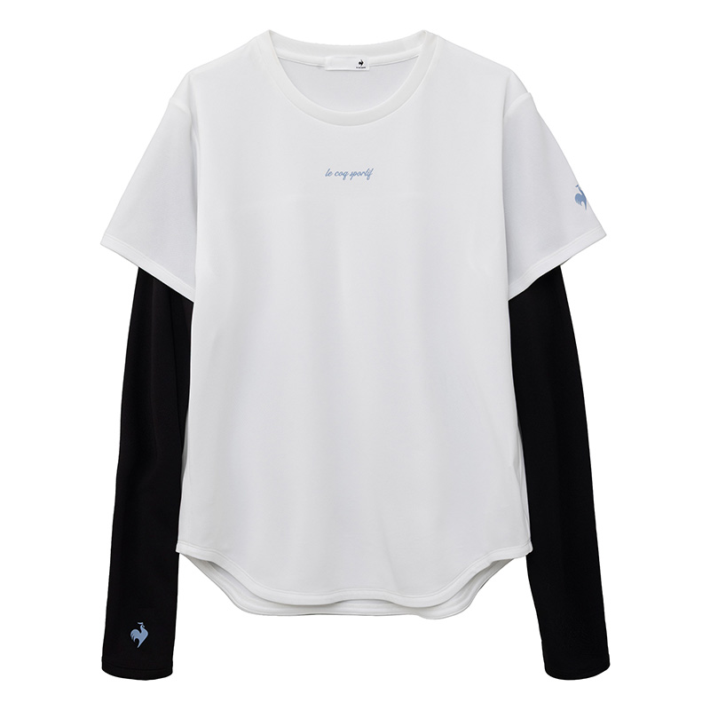 ホワイト アームカバー付き半袖Tシャツ