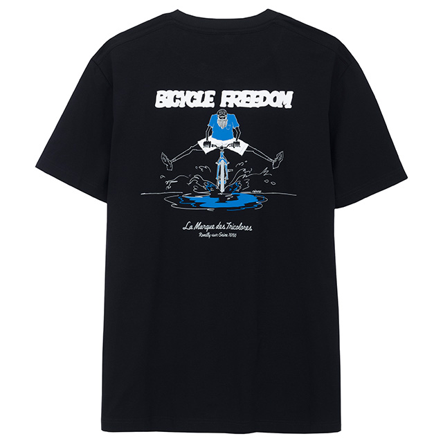 ルコックスポルティフ×アンクルリンネ コラボTシャツブラックバックプリント