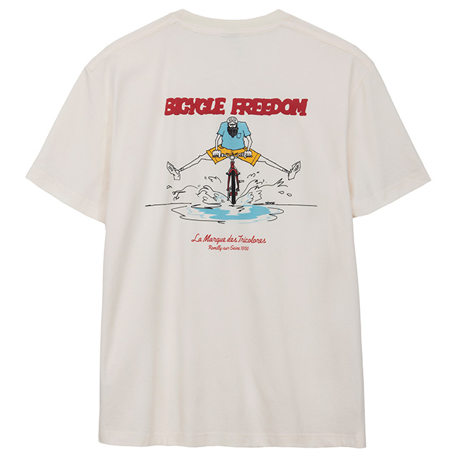 ルコックスポルティフ×アンクルリンネ コラボTシャツアイボリーバックプリント