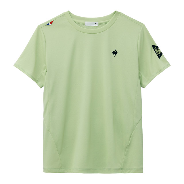 ルコックスポルティフのウォーキングやお出かけに重宝するレディース半袖Tシャツ（グリーン）