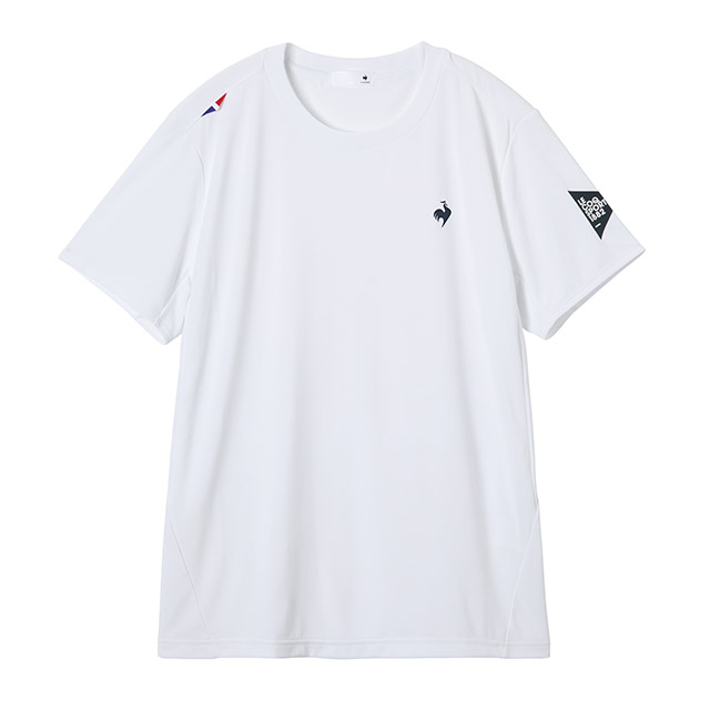 ルコックスポルティフのウォーキングやお出かけに重宝するレディース半袖Tシャツ（ホワイト）