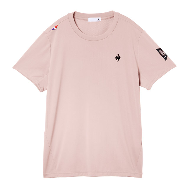 ルコックスポルティフのウォーキングやお出かけに重宝するレディース半袖Tシャツ（ピンク）