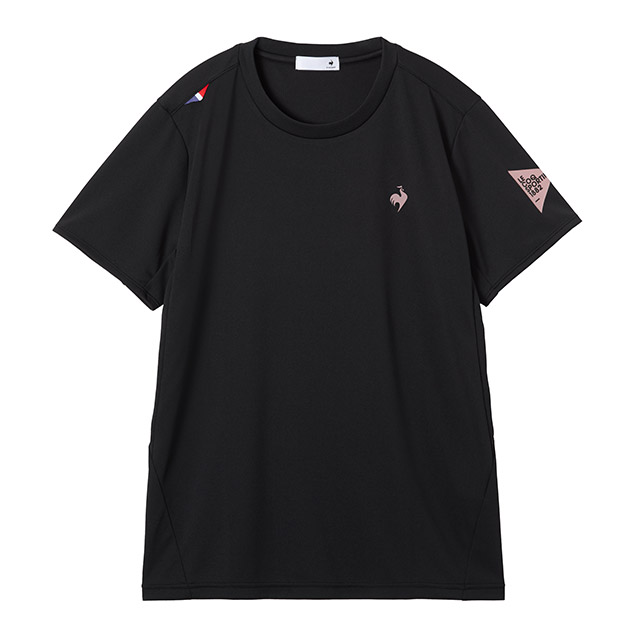 ルコックスポルティフのウォーキングやお出かけに重宝するレディース半袖Tシャツ（ブラック）