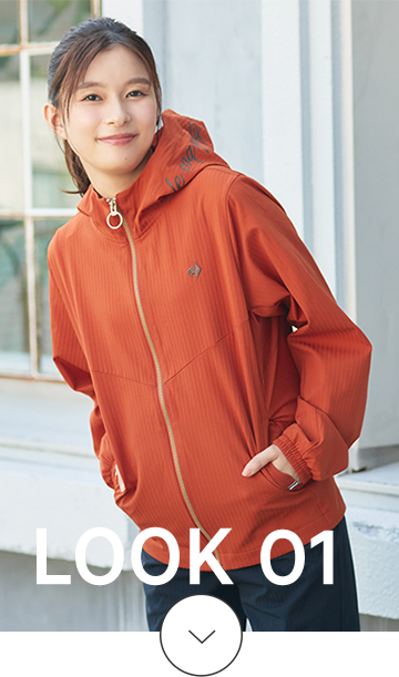 LOOK 01　朝の空気をおしゃれにまとうセットアップスタイル。