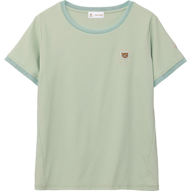 PAUL&JOEコラボソフトリブニット半袖Tシャツグリーン色