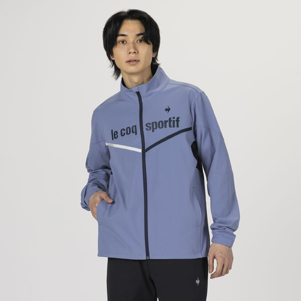 リブクロスジャケットのメンズモデル着用画像【ブルー】