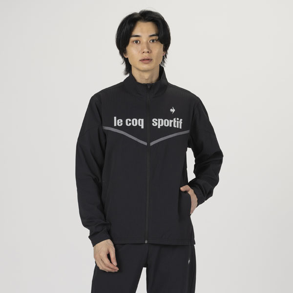 リブクロスジャケットのメンズモデル着用画像【ブラック】