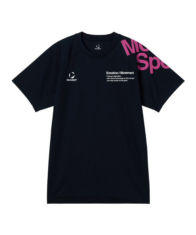 ネイビーのバレーボール半袖プラクティスシャツ