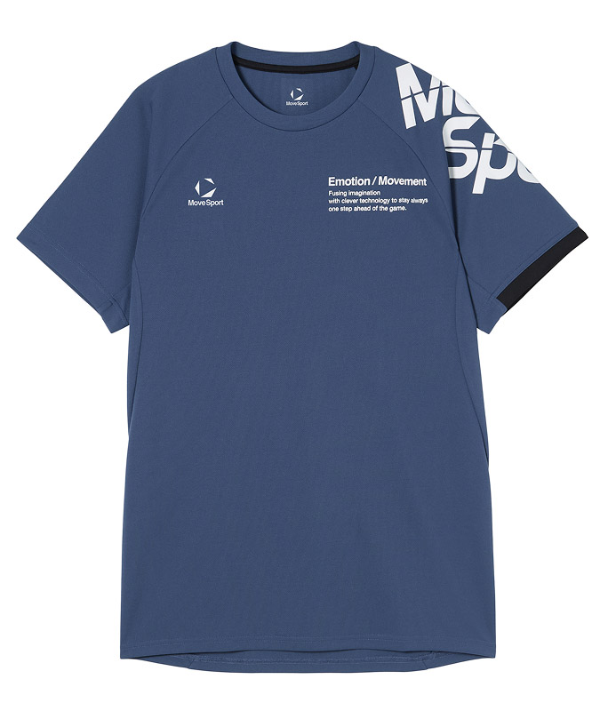 ブルーのバレーボール半袖プラクティスシャツ