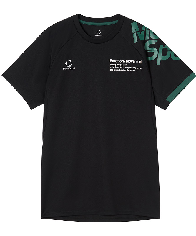 ブラックのバレーボール半袖プラクティスシャツ