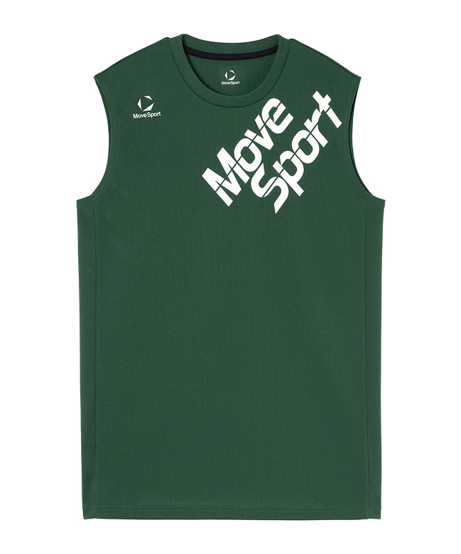 グリーンのバレーボールノースリーブシャツ