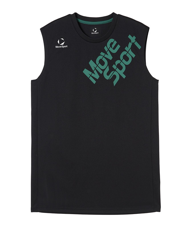 ブラックのバレーボールノースリーブシャツ