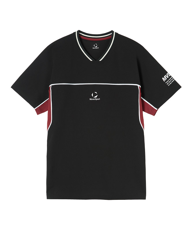 ブラックのバレーボール半袖プラクティスシャツ｜練習と移動の両方着用できる