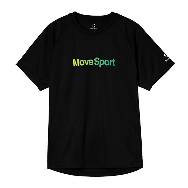 豊富なカラーから選べるバレーTシャツや各部活の練習着におすすめなムーブスポーツの吸汗プラクティスシャツ ブラックイエロー