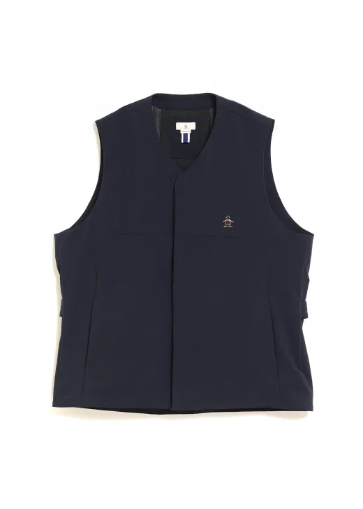 はっ水加工されたゴルフ用メンズベスト