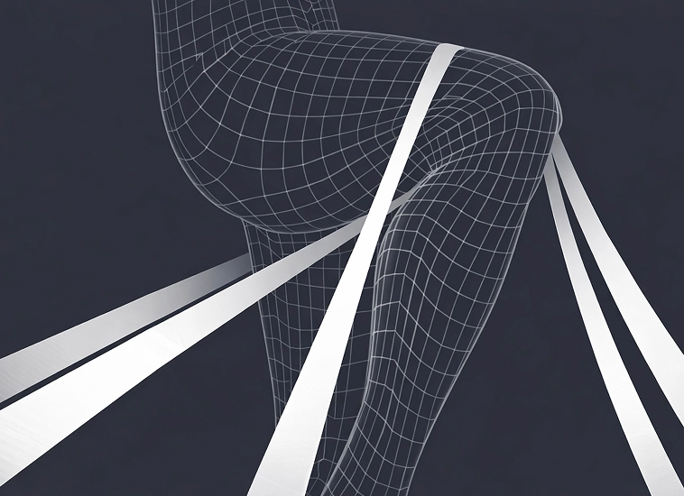 6Dpatternを使用したパンツの抵抗が小さいことを視覚的にアピールする画像