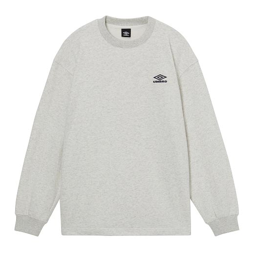 サッカーブランドアンブロのシンプルなグレーのクルーネックスウェット