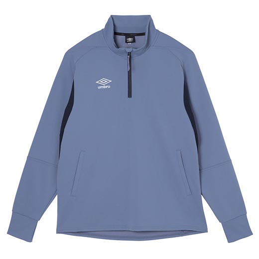 サッカーブランドアンブロのメンズ/レディース ハーフジップタイプのジャージのトップス