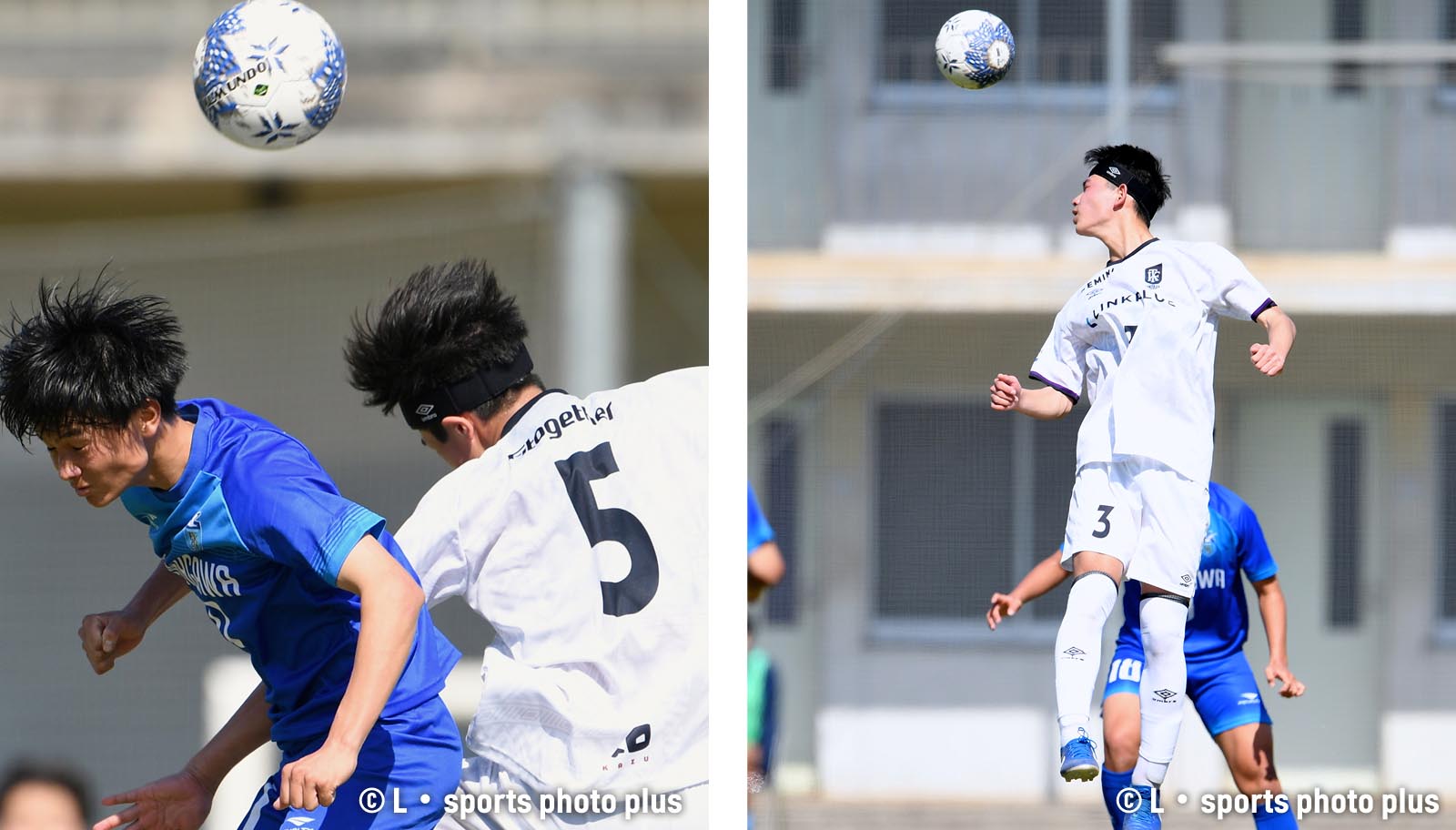 サッカーブランドアンブロのプロテクトヘッドバンド着用プレーシーン2｜サッカーヘッドバンド