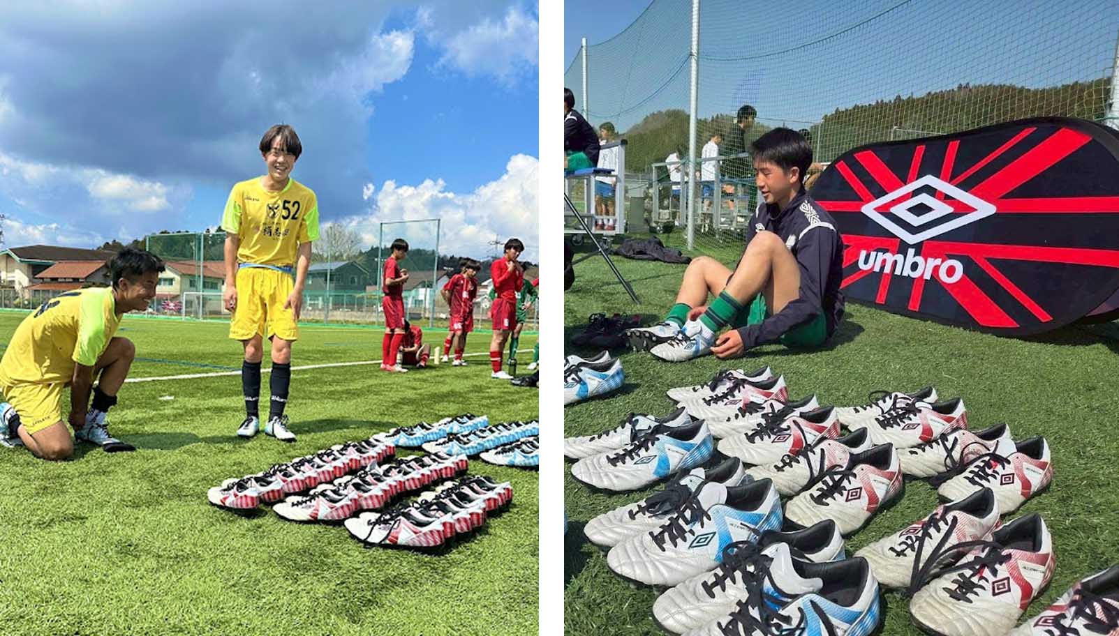 サッカーブランドアンブロのサッカーシューズ「アクセレイター」着用シーン1