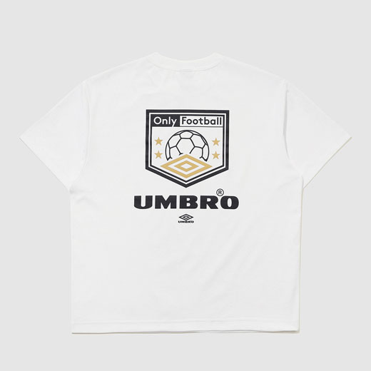 サッカーブランドアンブロのネイビーのホワイトのTシャツ｜クールタッチ素材