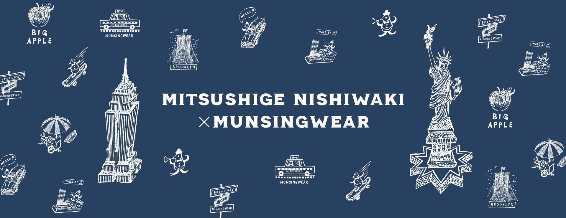 マンシングウェア】MITSUSHIGE NISHIWAKI×MUNSINGWEAR マンシングウェア】MITSUSHIGE NISHIWAKI×MUNSINGWEAR
