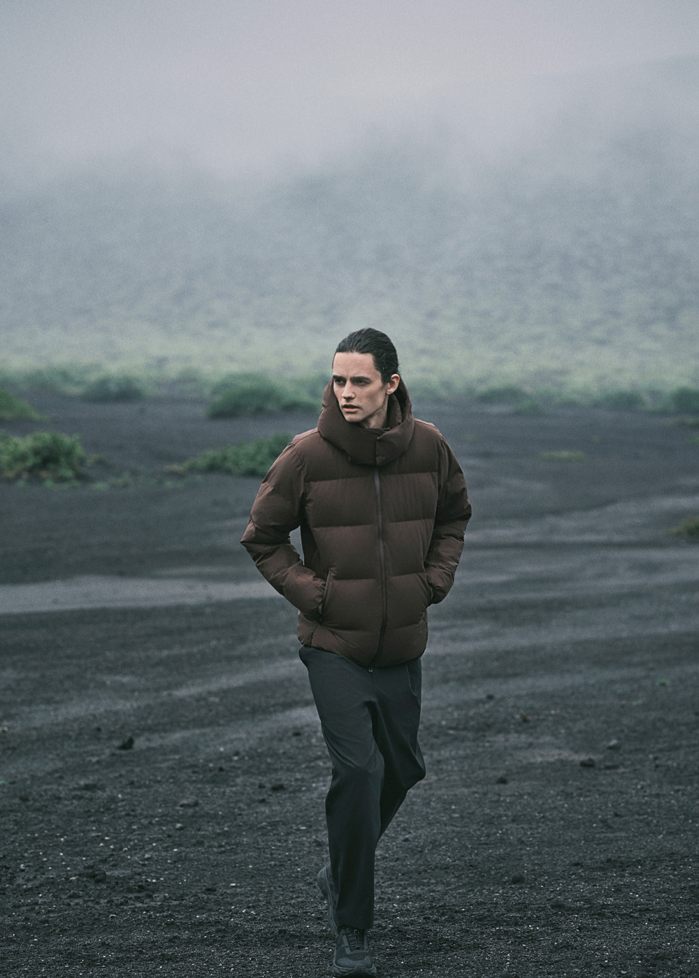 水沢ダウン DESCENTE 36 キャメル md.brown｜ファッション